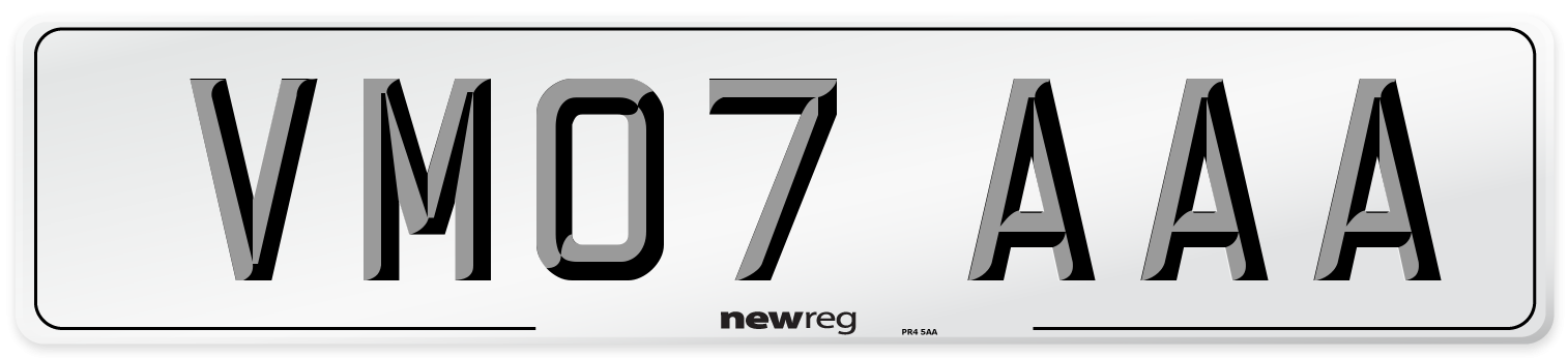VM07 AAA Number Plate from New Reg